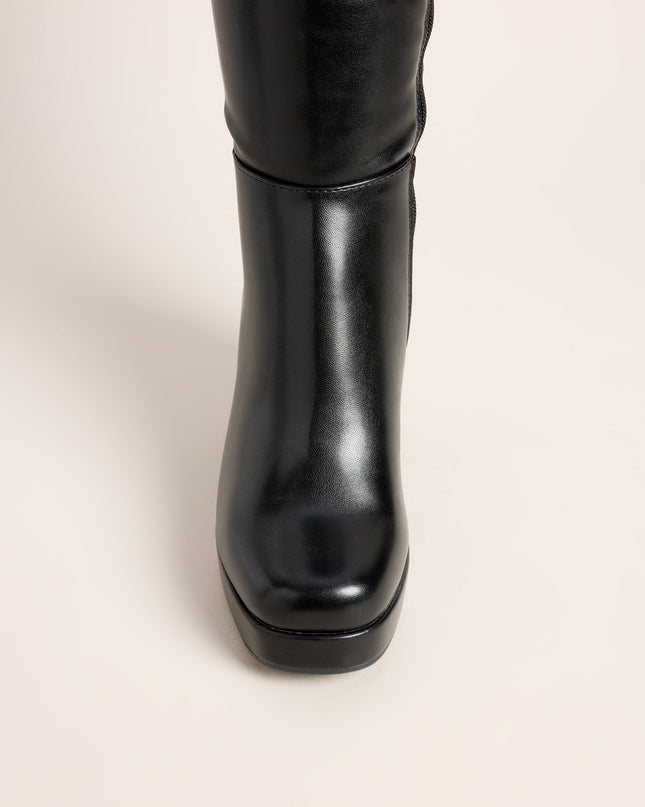 High Step Platform Knee High Boots