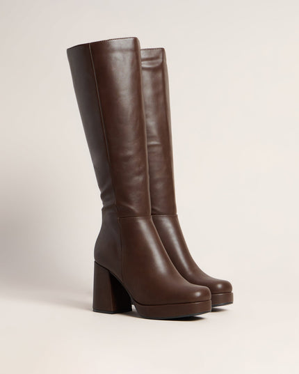 High Step Platform Knee High Boots