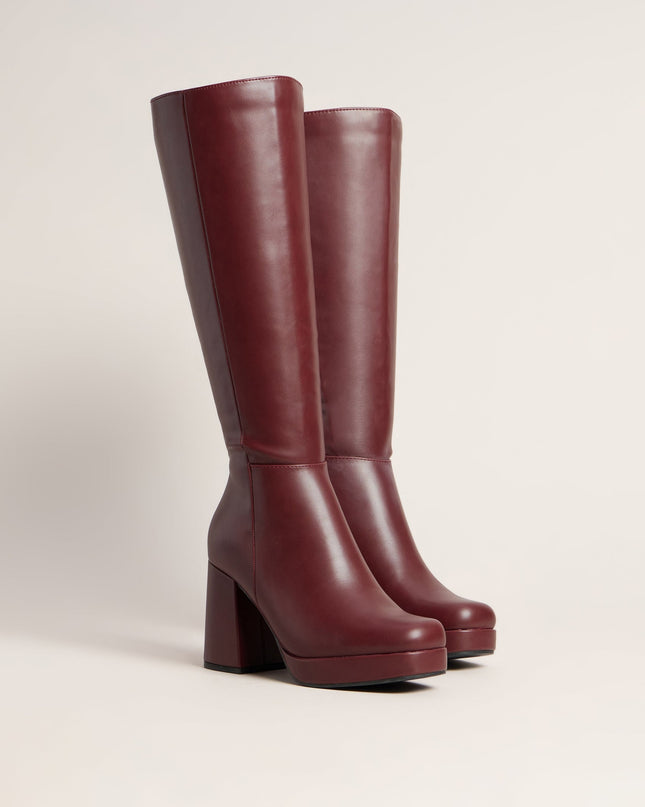 High Step Platform Knee High Boots