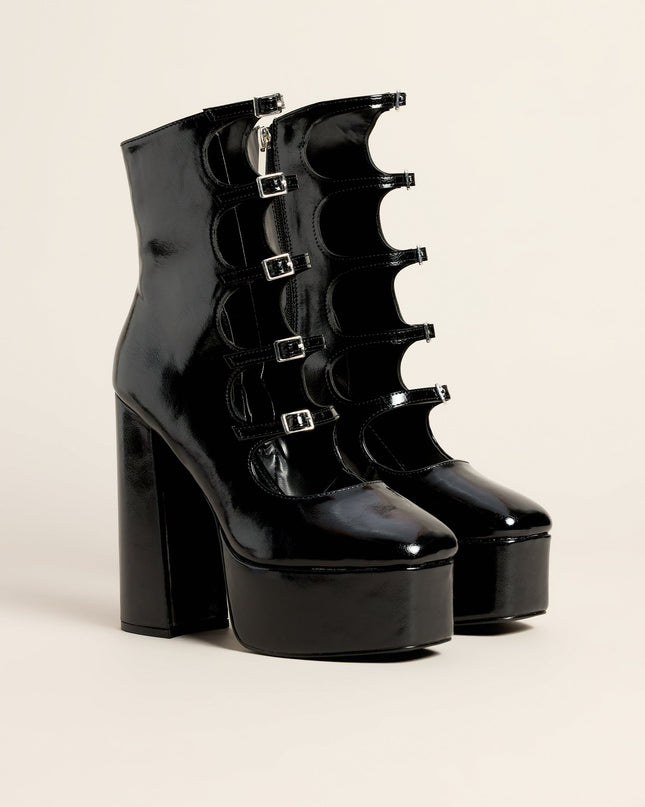 Risky Business Patent Buckle Booties