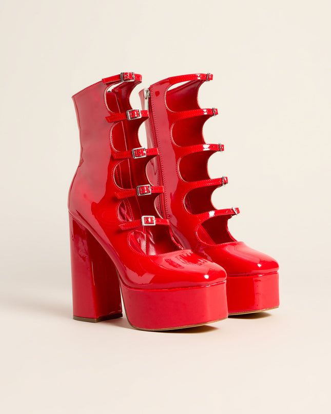Risky Business Patent Buckle Booties
