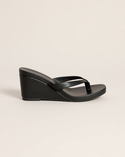 Elevated Look Faux Leather Wedge Sandals